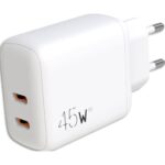 APM Chargeur secteur, dual, 2 usb-c, pd 45w, blanc 570410