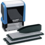 TRODAT Timbre à faire soi-même 4 lignes-Printy 4912 4.0 Bleu. 2 plaq.compo+1 recharge Noir. Police 3-4mm