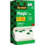 SCOTCH Tour distributrice de 14 rouleaux de ruban adhésif Magic invisible dont 4 offerts - 19 mm x 33 m