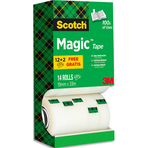 489583_d1.jpg SCOTCH Tour distributrice de 14 rouleaux de ruban adhésif Magic invisible dont 4 offerts - 19 mm x 33 m – Image 1