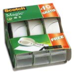 SCOTCH Tour distributrice de 14 rouleaux de ruban adhésif Magic invisible dont 4 offerts - 19 mm x 33 m – Image 3