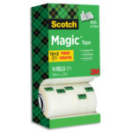SCOTCH Tour distributrice de 14 rouleaux de ruban adhésif Magic invisible dont 4 offerts - 19 mm x 33 m – Image 4