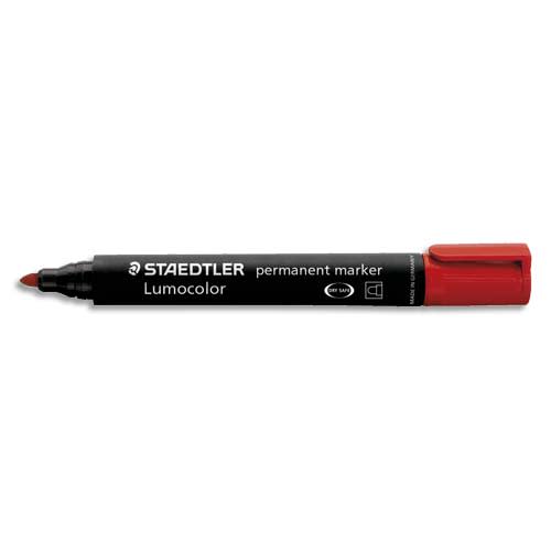 489695_d1.jpg STAEDTLER Marqueur permanent pointe ogive corps plastique encre Rouge à base d'alcool ne sèche pas 352 – Image 1