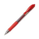 PILOT Stylo bille pointe moyenne rétractable encre gel Rouge corps plastique avec grip caoutchouc G2