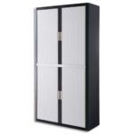 EASYOFFICE Armoire démontable corps en PS teinté Noir Blanc - Dimensions L110xH204xP41,5 cm