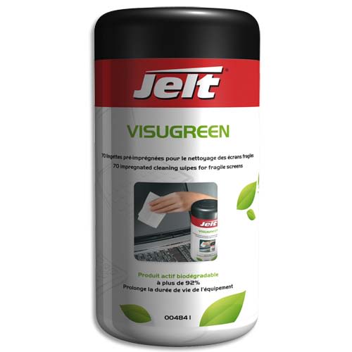 513378_d1-1.jpg JELT Lingettes VISUGREEN pré-imprégnées d'une solution biodégradable pour écrans fragiles, B/70 4841 – Image 1
