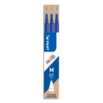 PILOT Set de 3 recharges pour roller FriXion Ball. Pointe moyenne 0,7 mm. Encre Bleu