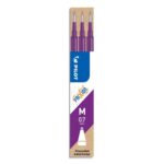 PILOT Set de 3 recharges pour roller FriXion Ball. Pointe moyenne 0,7 mm. Encre Violet