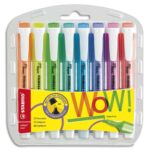 STABILO swing cool surligneur pointe biseautée - Pochette de 8 surligneurs fluo - Coloris assortis
