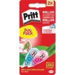 PRITT Blister de 2 mini rollers correction frontal jetable PRITT. Capuchon protection.Dimensions 5mm x 6m