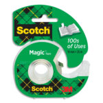 SCOTCH Ruban adhésif Magic invisible 19mm x 25m, sur dévidoir plastique 810