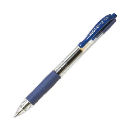 567203_d1.jpg PILOT Stylo à bille pointe fine rétractable encre gel Bleue corps plastique avec grip caoutchouc G2 – Image 1