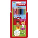 STABILO color crayon de couleur - Etui carton de 12 crayons de couleur - Coloris assortis
