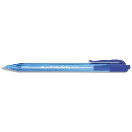 598634_d1.jpg PAPERMATE Stylo bille rétractable, pointe moyenne, corps triangulaire plastique couleur, encre ULV Bleue. – Image 1