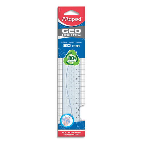 600243_d1-1.jpg MAPED Geometric - Règle 20 cm - transparente – Image 1