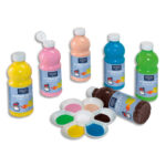 LEFRANC BOURGEOIS Pack 6x500ml Glossy:Jaune citron,Pêche,Rose bonbon,Vert anis,Bleu turquoise,Chocolat