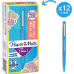 PAPERMATE Stylo feutre Flair Original, pointe M Trait 0,7 mm Bleu turquoise