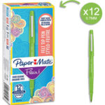 PAPERMATE Stylo feutre Flair Original, pointe M Trait 0,7 mm Vert Citron