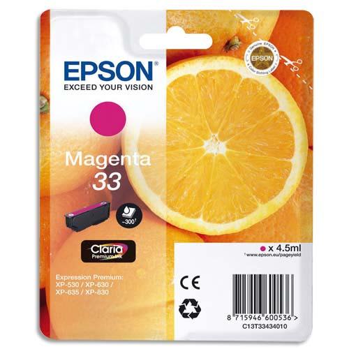 606297_d1-1.jpg EPSON Cartouche Jet d'Encre Claria Premium Magenta ''Oranges'' 33 (T3343) - C13T33434012 – Image 1