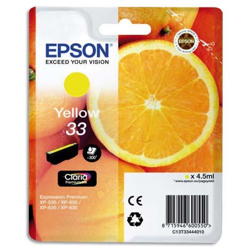 606302_d1-1.jpg EPSON Cartouche Jet d'Encre Claria Premium Jaune''Oranges'' 33 (T3344) - C13T33444012 – Image 1