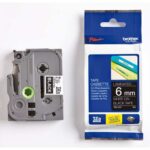 BROTHER Ruban pour PTOUCH laminé Blanc/Noir 6mmx8m TZE315