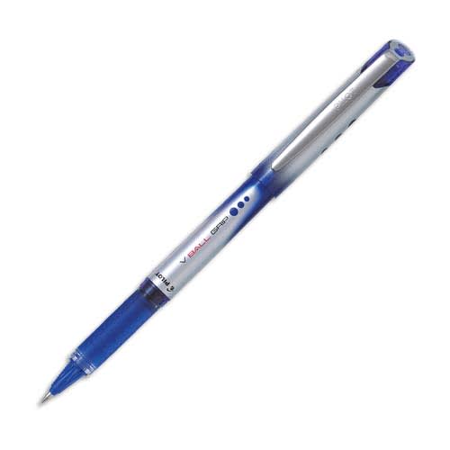 630553_d1.jpg PILOT Stylo roller pointe métal 0,7 mm encre liquide Bleue + grip confort V-BALL GRIP – Image 1