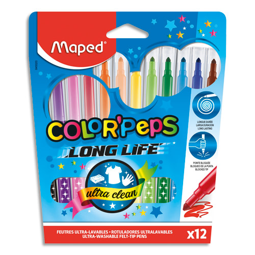 634777_d1-1.jpg MAPED Feutres COLOR'PEPS LONG LIFE x12 Boîte Carton – Image 1