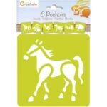AVENUE MANDARINE Sachet de 6 pochoirs animaux de la ferme