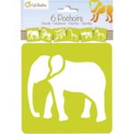 AVENUE MANDARINE Sachet de 6 pochoirs animaux de la savane