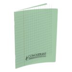 OXFORD Conquérant 9 Cahier piqûre 32 pages grands carreaux Seyès interligne 3mm 17x22cm Couv polypro 90g.