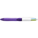 BIC Stylo bille 4 couleurs rétractables avec Grip Fashion mauve. Pointe moyenne 1mm. Encre fantaisie – Image 2