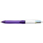 BIC Stylo bille 4 couleurs rétractables avec Grip Fashion mauve. Pointe moyenne 1mm. Encre fantaisie – Image 3