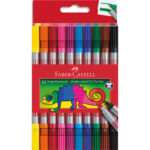 FABER CASTELL Pochette 10 feutres de coloriage. Double pointe : fine & moyenne. Coloris assortis