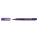 FABER CASTELL Feutre BROADPEN 1554 pointe large 0,8 mm, corps transparent, Violet indélébile