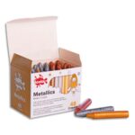 OZ INTERNATIONAL Boîte 48 craies à la cire 57mm x diam 10 mm couleurs métal or argent et bronze assorties