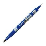 PILOT Marqueur tous supports encre indélébile Bleue 2 pointes ogives:fine et moyenne TWIN MARKER