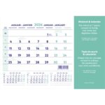 BREPOLS Calendrier Janvier à Décembre tapis souris 1841, rabat PVC transparent, 14 feuilles, 23x18cm