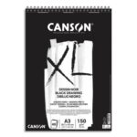 CANSON Bloc de 40 feuilles de papier XL DESSIN Noir 150g A3