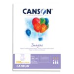 CANSON Bloc de 50 feuilles de papier dessin IMAGINE 200g A2 Blanc