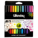 WONDAY Pochette de 12 feutres pointe moyenne assortis