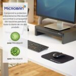 FELLOWES Tapis de souris antibactérien Noir Microban 5933907 – Image 4