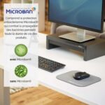 FELLOWES Tapis de souris antibactérien Argent Microban 5934005 – Image 4