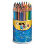 BIC KIDS Evolution Triangle ECOlutions Crayons de couleur Triangulaires - Assortis, Pot à Crayons de 48