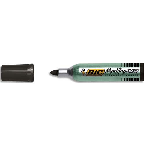 733058_d1.jpg BIC Marking Ecriture Onyx 1482 Marqueurs Permanents Pointe Conique Large - Noir – Image 1