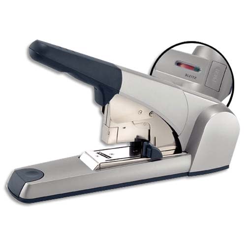 736158_d1.jpg LEITZ Agrafeuse spécifique socle capacité 1 à 60 feuilles technologie Flatclinch. Coloris Gris métal – Image 1