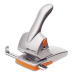 RAPID Perforateur 2 trous DUAX. Capacité 65 feuilles. Argent/Orange