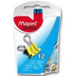 MAPED Boîte de 12 pinces clip largeur 15 mm coloris assortis – Image 3