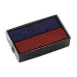 COLOP Blister 2 recharges E/10/2 pour appareils S160/S160L. Bicolore Bleu et Rouge