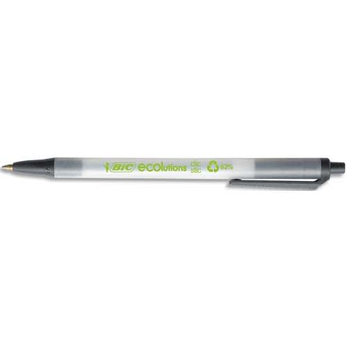 839149_d1.jpg BIC Clic Stic ECOlutions Stylos-Bille Rétractables Pointe Moyenne (1,0 mm) - Noir – Image 1