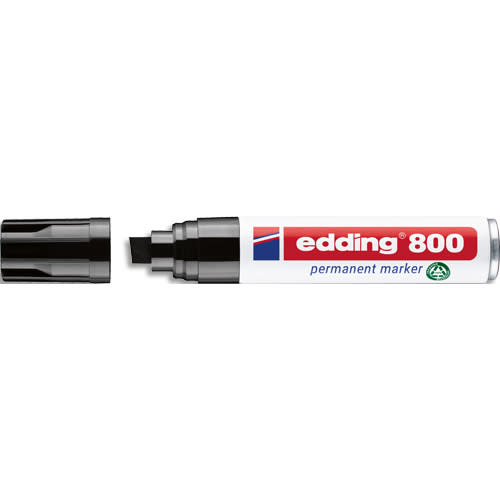 857468_d1.jpg EDDING Marqueur Edding 800 permanent, corps alu - pointe biseautée- coloris Noir – Image 1